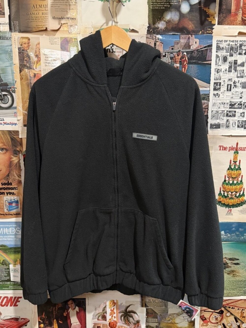 Fear of God Essentials Polar Fleece Full Zip Hoodie Black S